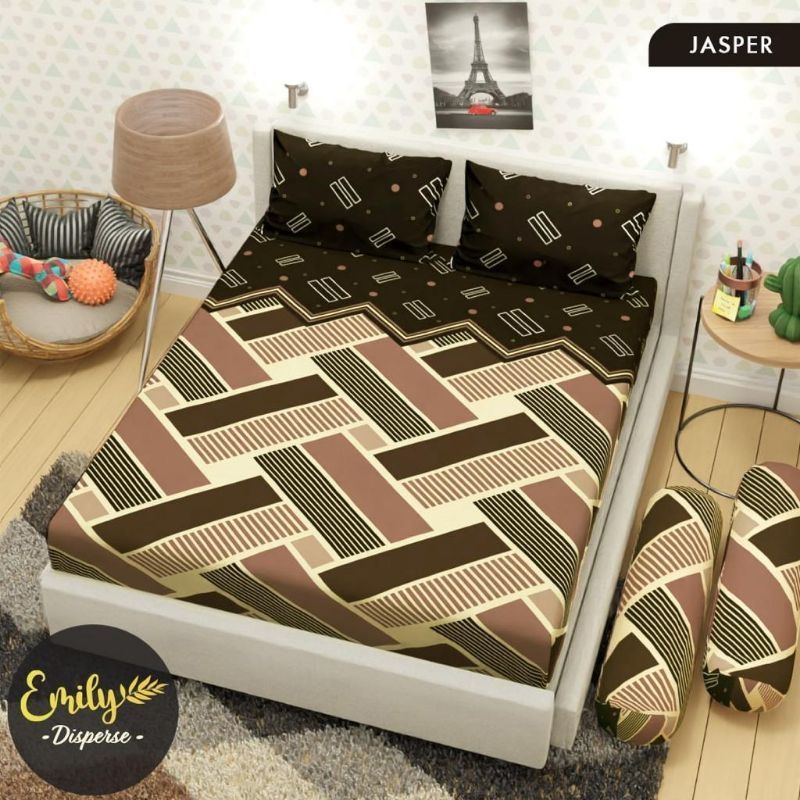 Rak display produk di toko grosir sprei murah di Indonesia