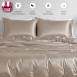 Kain sutra TC (Tetron Cotton) dengan motif dan warna beragam untuk kebutuhan grosir sprei murah online