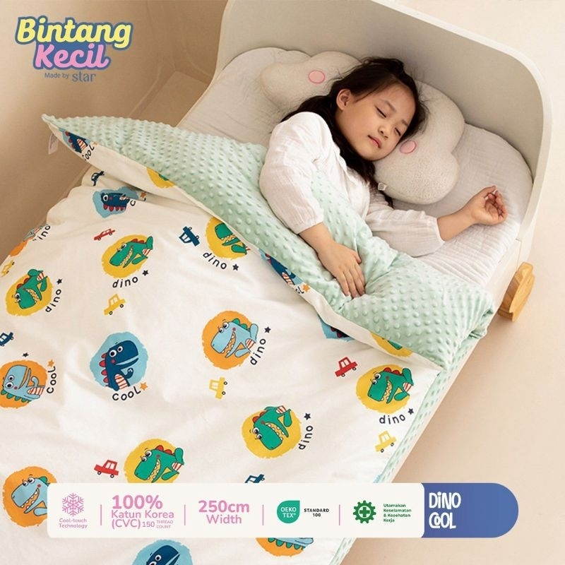 Ilustrasi perbandingan sprei dengan warna dan bahan untuk berbagai masalah tidur anak